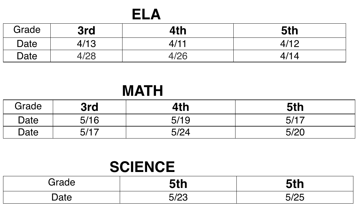 MCAS Schedule 2022 LincolnEliot PTO